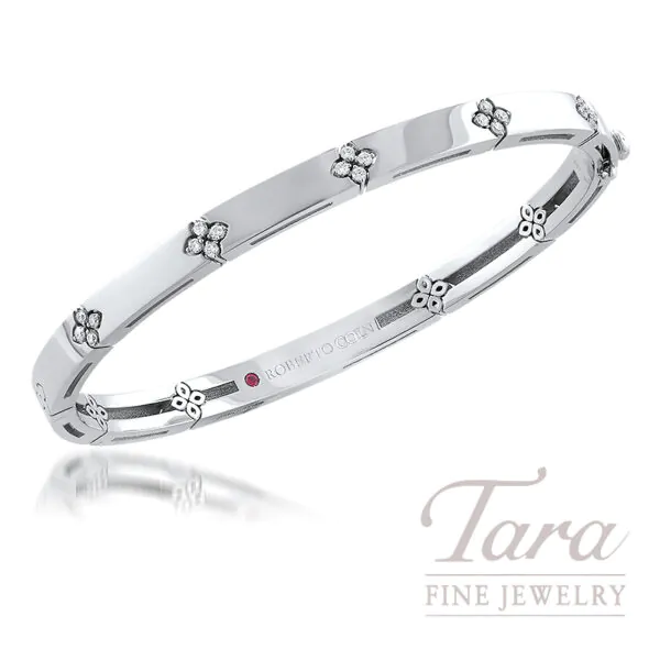 Roberto Coin Love in Verona 18K White Gold Diamond Bangle 0.15 TW