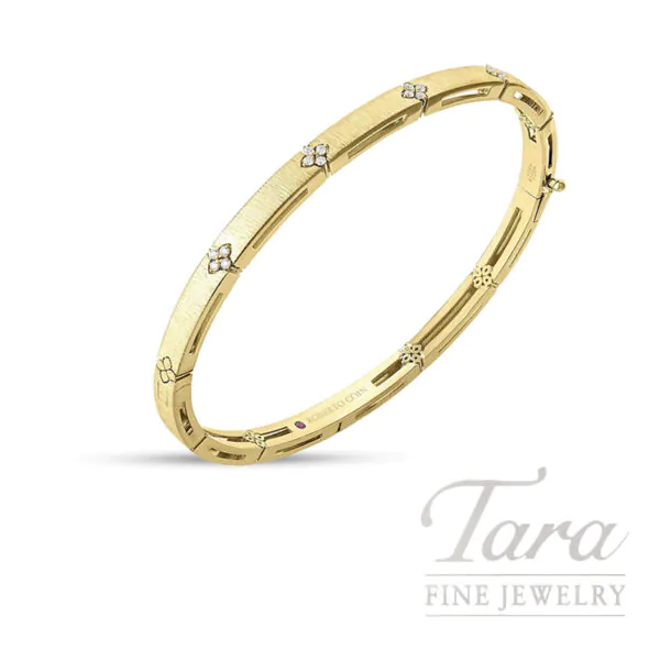 Roberto Coin 18K Yellow Gold Diamond Satin Liv Bangle Bracelet