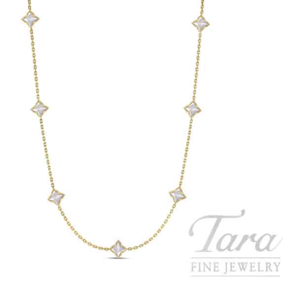 Roberto Coin Venetian Princess 18K Yellow Gold Mother of Pearl Station Necklace