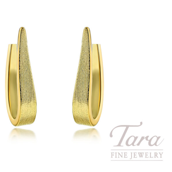 14K Yellow Gold Elongated Hoop Earrings 10.9 Grams