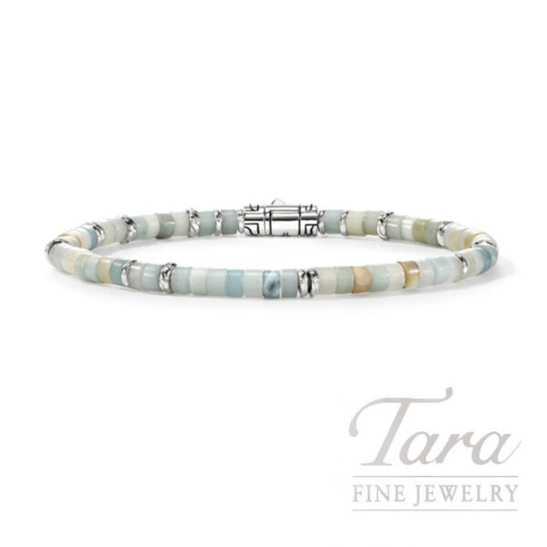 John Hardy Heishi Sterling Silver Multi-Color Quartz Beads Bracelet 4MM